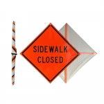 48 Inch Sidewalk Closed Roll Up Reflective Traffic Sign - 